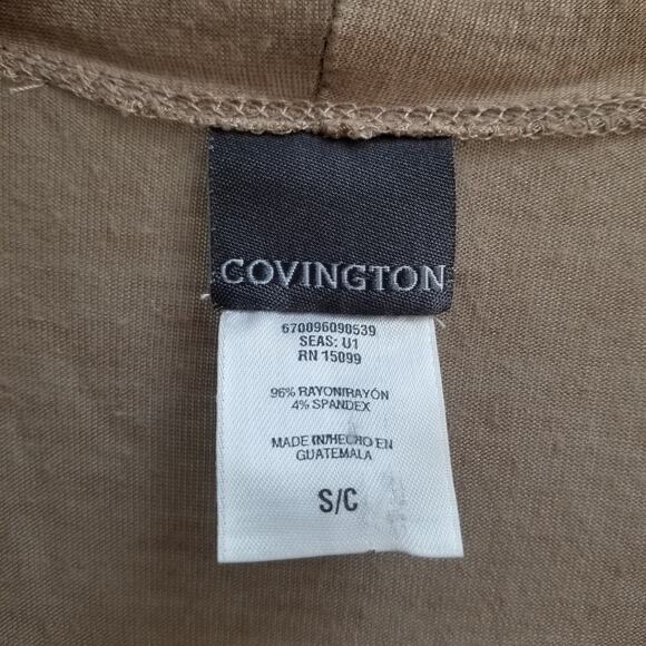 Covington Brown Lightweight Ruffle Waterfall Cardigan - Picture 3 of 6